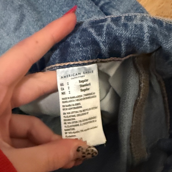 American Eagle Outfitters Ripped Straight Leg Jeans - Blue - Picture 2 of 3